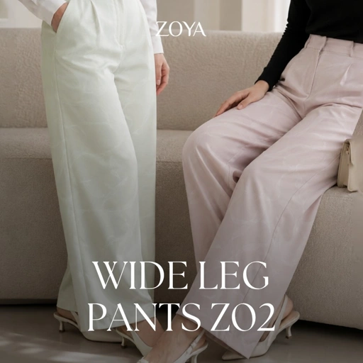 Zoya Wide Leg Print Pants WL Z02 - Celana Wanita - Bahan Wooly Stripe