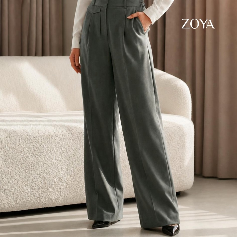 Zoya Wide Tailored Pants WT Z01 - Celana Wanita - Bahan Poly Twill