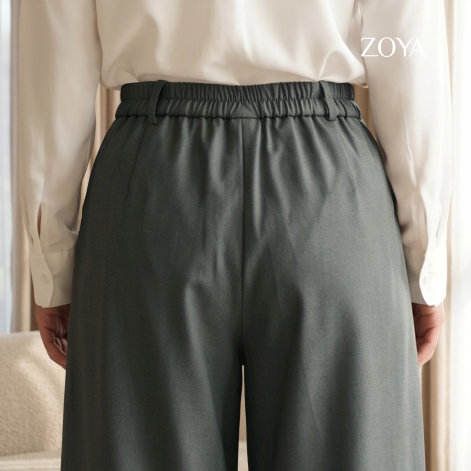 Zoya Wide Tailored Pants WT Z01 - Celana Wanita - Bahan Poly Twill