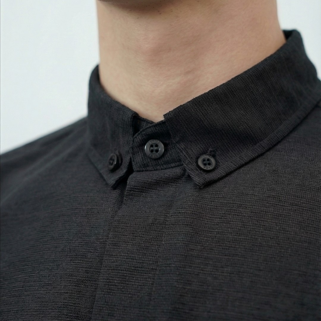 Waiz Menswear - Baju Koko Pria Lengan Panjang - Bahan Int Rami