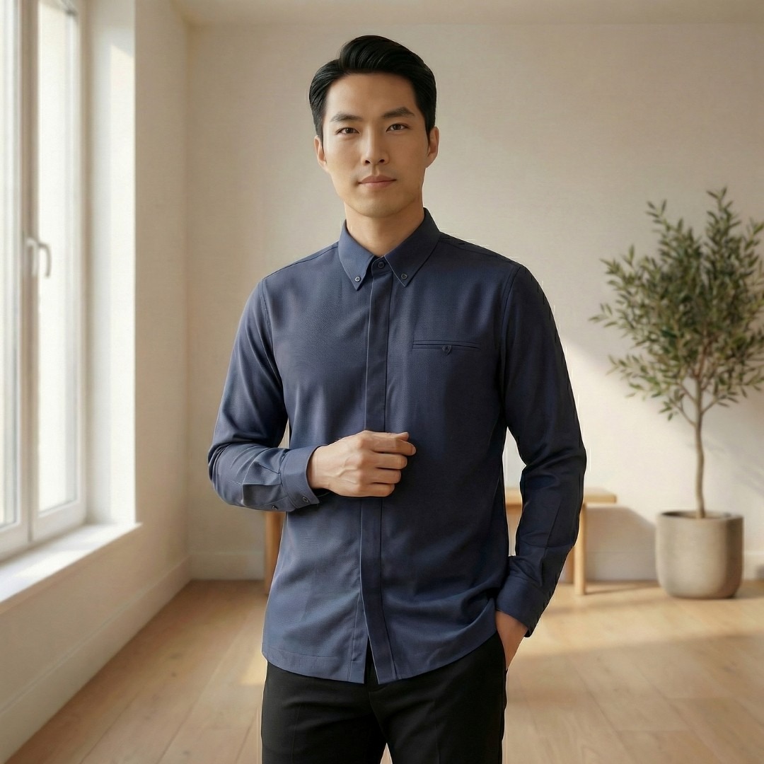 Waiz Menswear - Baju Koko Pria Lengan Panjang - Bahan Int Rami