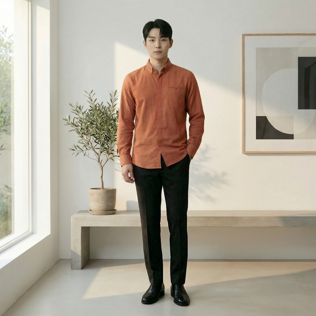 Waiz Menswear - Baju Koko Pria Lengan Panjang - Bahan Int Rami