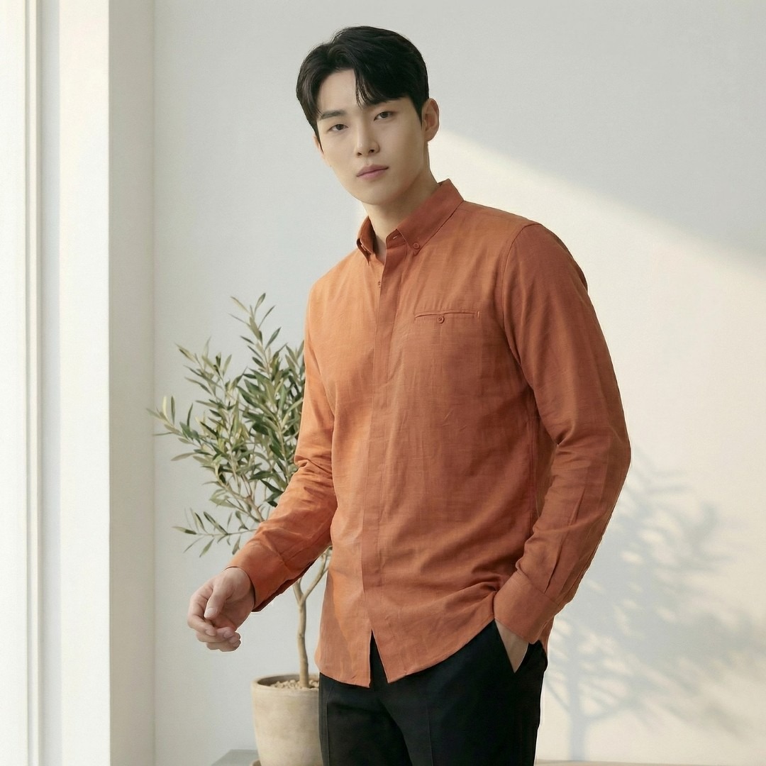 Waiz Menswear - Baju Koko Pria Lengan Panjang - Bahan Int Rami