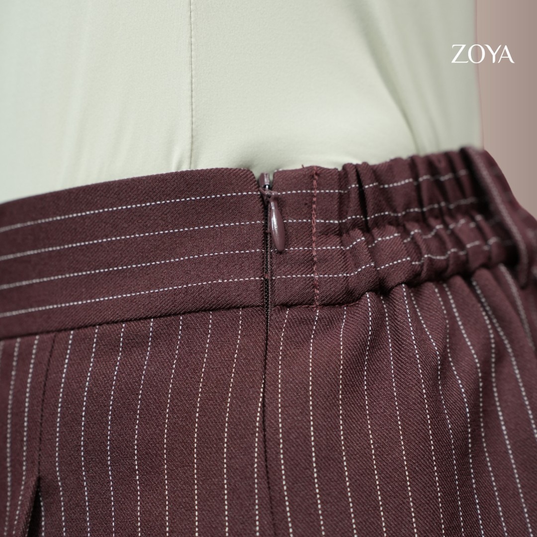 Zoya Wide Leg Pants WL Z01 - Celana Wanita - Bahan Wooly Stripe