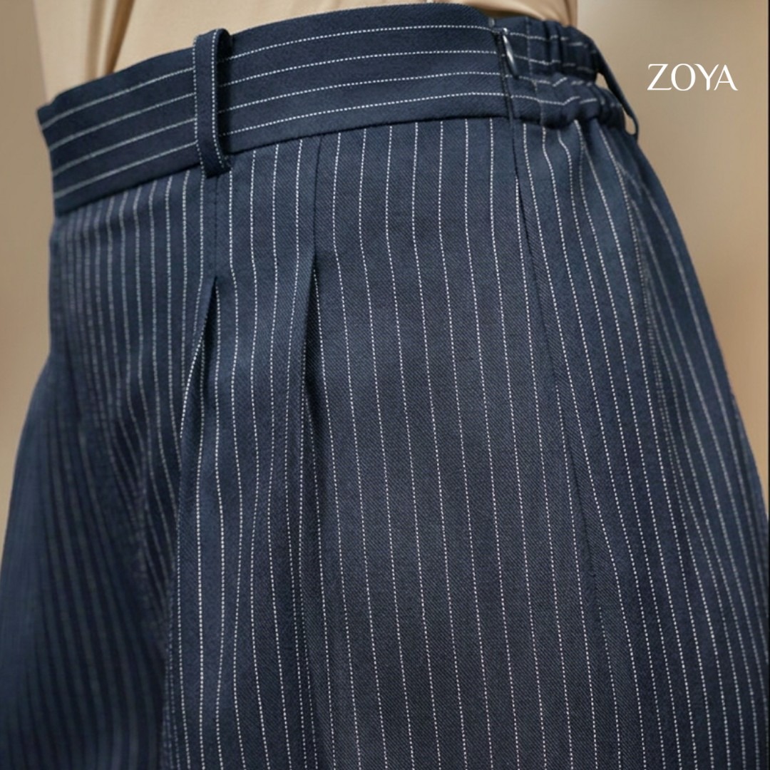 Zoya Wide Leg Pants WL Z01 - Celana Wanita - Bahan Wooly Stripe