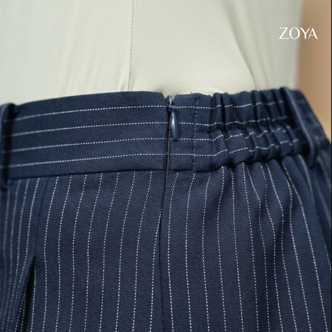 Zoya Wide Leg Pants WL Z01 - Celana Wanita - Bahan Wooly Stripe