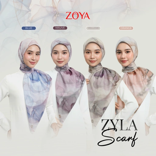 Image of Zoya - Zyla Print Scarf - Kerudung Hijab Segiempat Motif Premium - Box