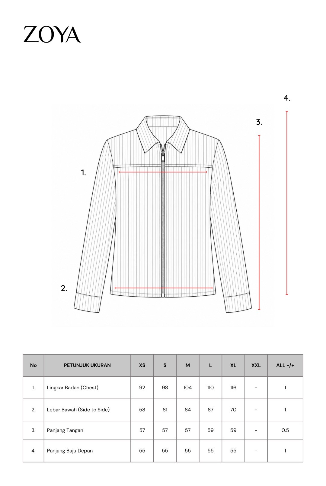 Zoya Zip Up Jacket ZUJ Z02 Officewear - Jacket - Bahan Wooly Stripe