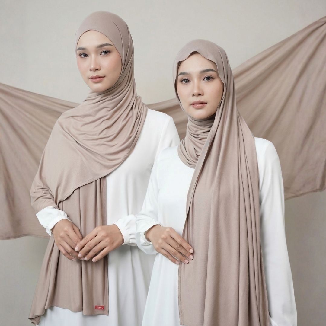 Zoya Pashmina Zohra - Hijab Pashmina Polos - Bahan Viscose Spandex