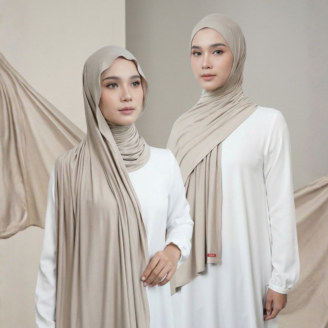 Zoya Pashmina Zohra - Hijab Pashmina Polos - Bahan Viscose Spandex