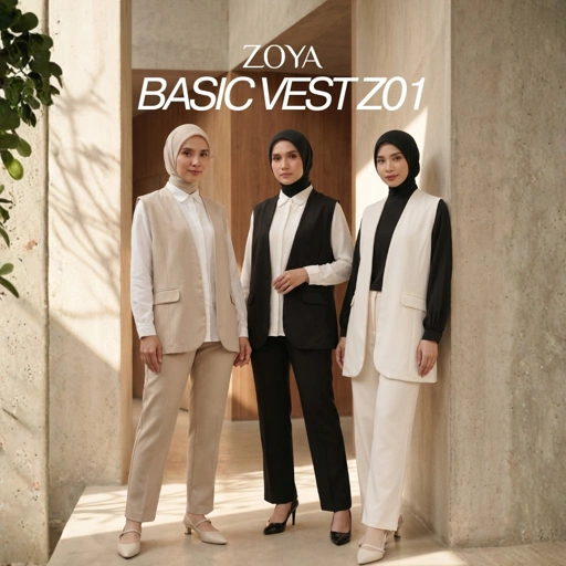 Zoya Basic Vest BV-Z01 - Vest Outer Wanita - Bahan Poly Twill