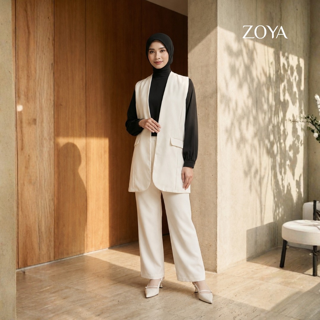 Zoya Basic Vest BV-Z01 - Vest Outer Wanita - Bahan Poly Twill