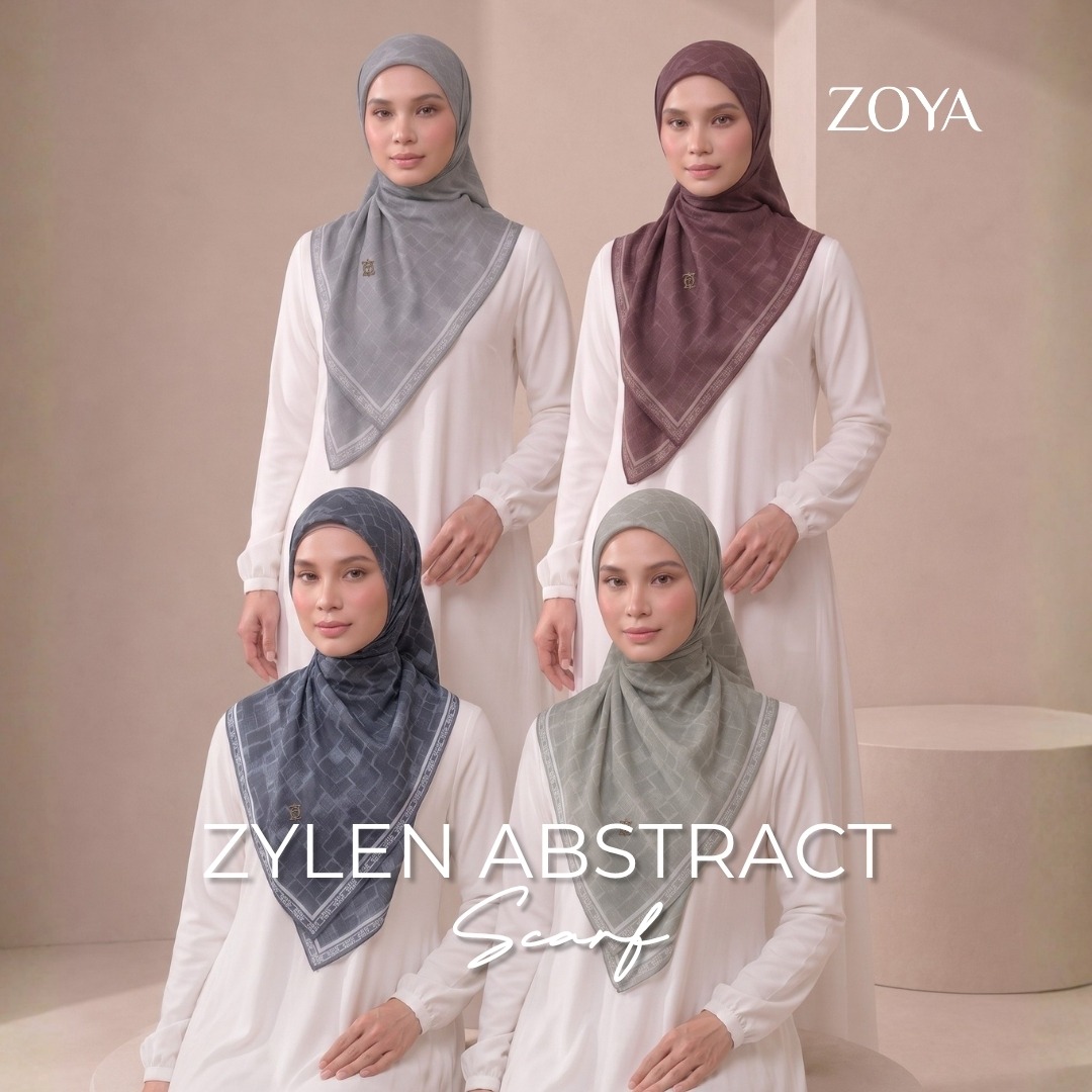 Zoya - Zylen Abstract Print Scarf - Kerudung Hijab Segi Empat Motif Premium - Box