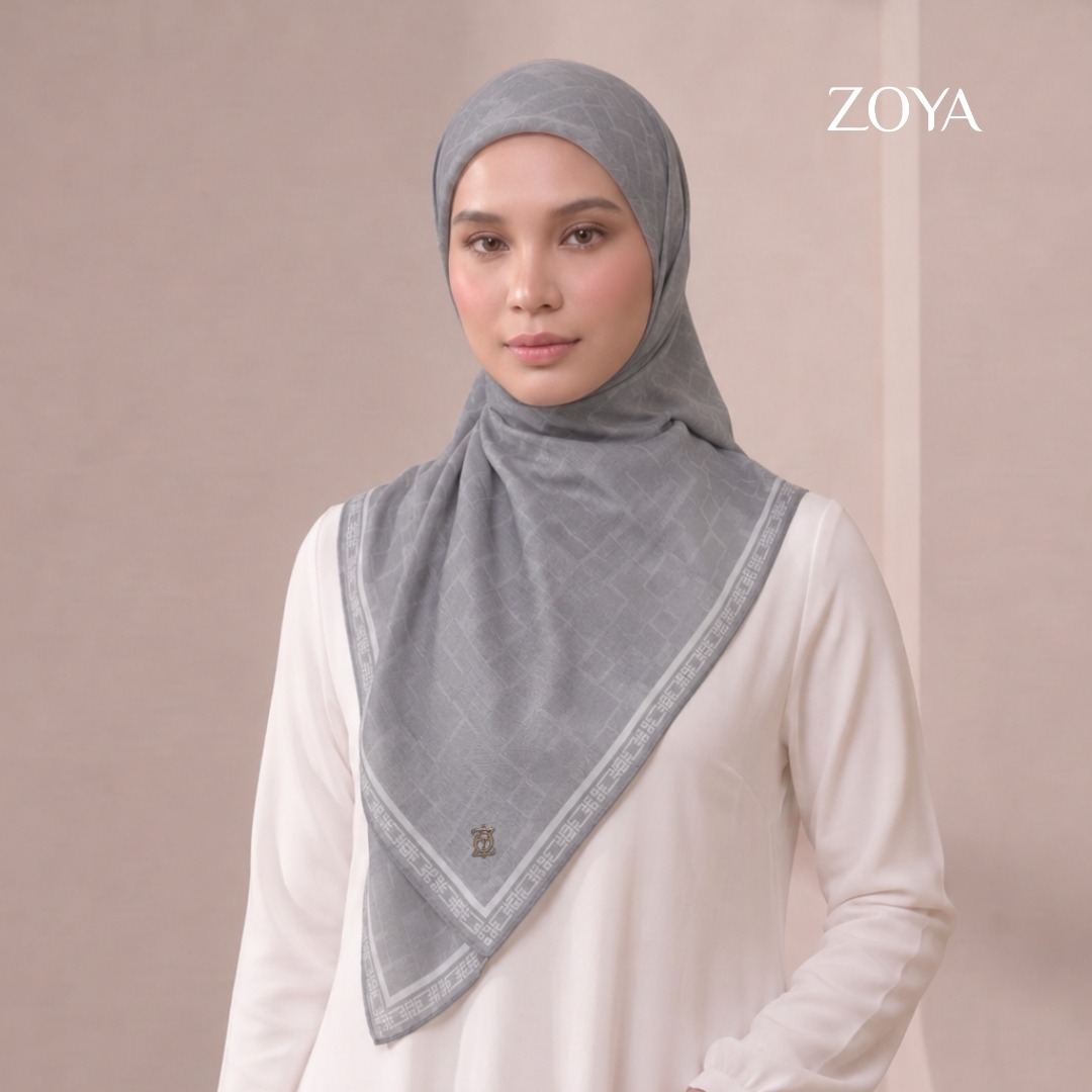 Zoya - Zylen Abstract Print Scarf - Kerudung Hijab Segi Empat Motif Premium - Box