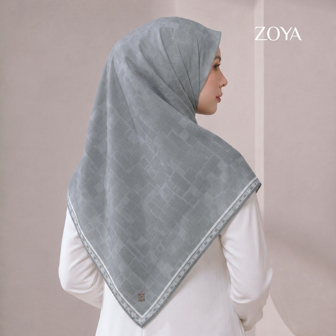Zoya - Zylen Abstract Print Scarf - Kerudung Hijab Segi Empat Motif Premium - Box