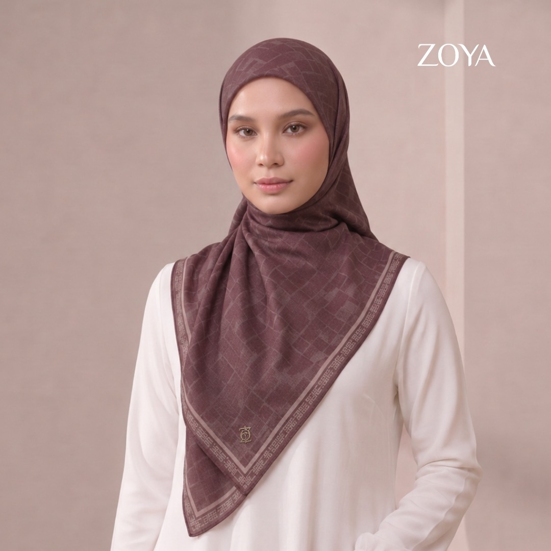 Zoya - Zylen Abstract Print Scarf - Kerudung Hijab Segi Empat Motif Premium - Box