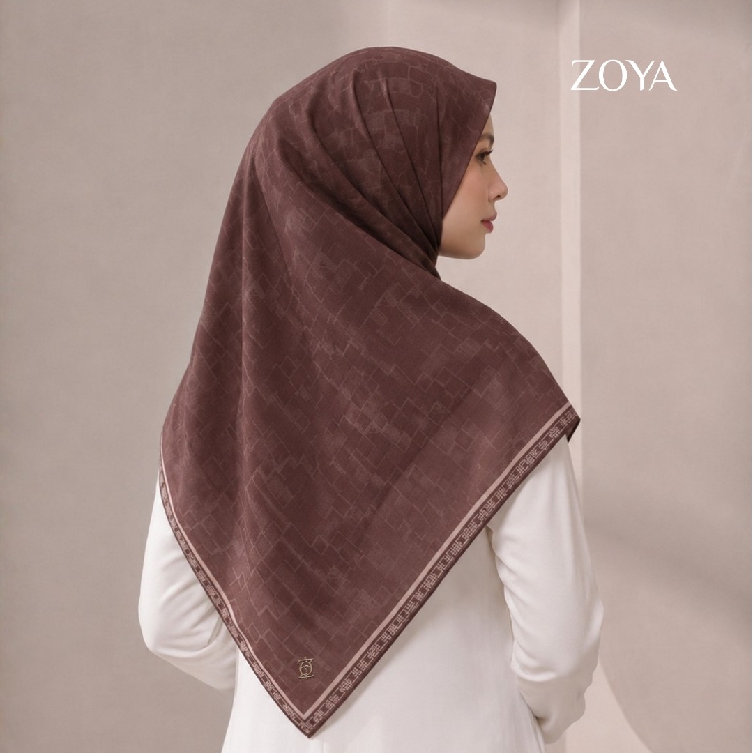 Zoya - Zylen Abstract Print Scarf - Kerudung Hijab Segi Empat Motif Premium - Box