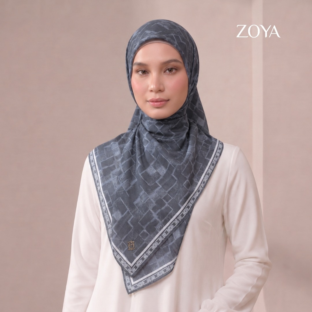 Zoya - Zylen Abstract Print Scarf - Kerudung Hijab Segi Empat Motif Premium - Box