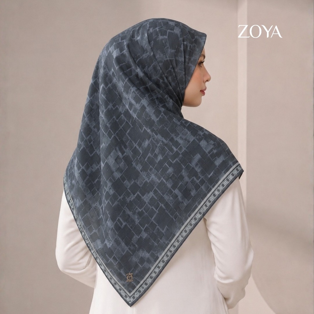 Zoya - Zylen Abstract Print Scarf - Kerudung Hijab Segi Empat Motif Premium - Box