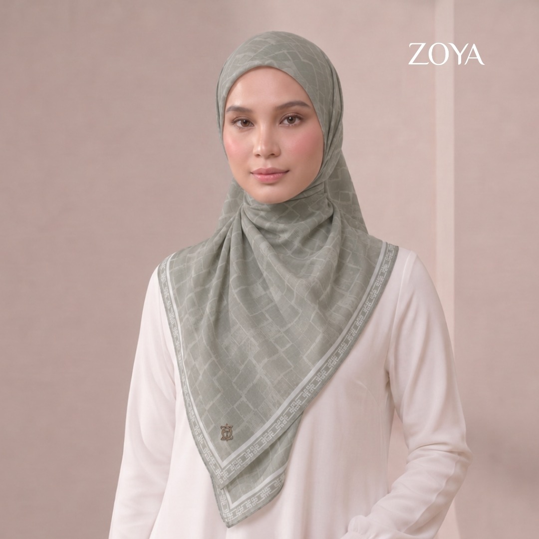 Zoya - Zylen Abstract Print Scarf - Kerudung Hijab Segi Empat Motif Premium - Box