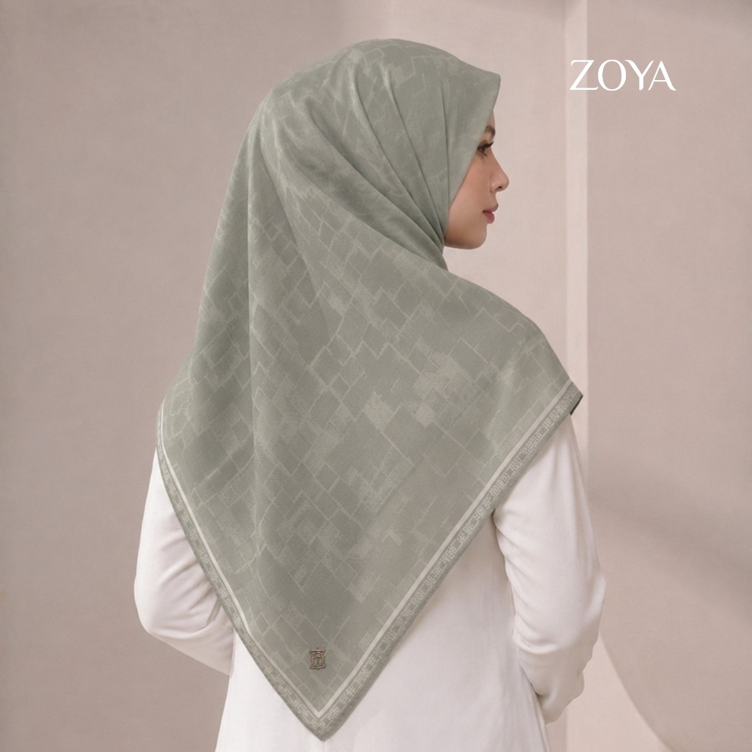 Zoya - Zylen Abstract Print Scarf - Kerudung Hijab Segi Empat Motif Premium - Box