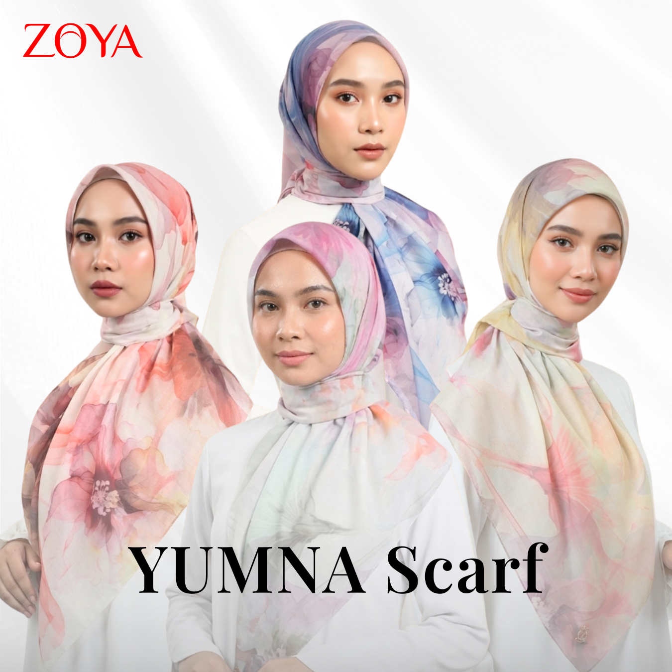 Zoya - Yumna Print Scarf - Kerudung Hijab Segi Empat Motif With Box