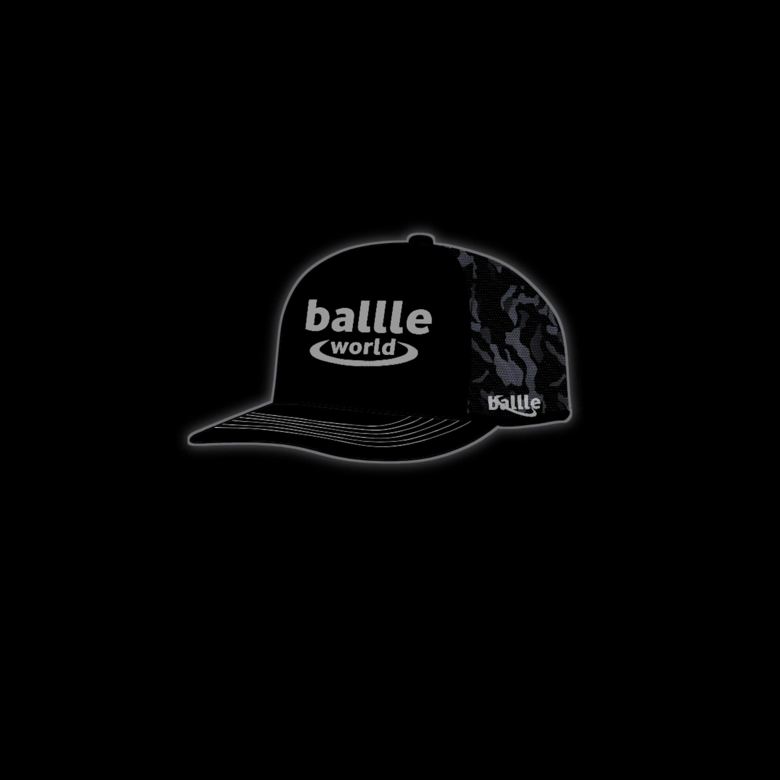 Trucker hat camo black, ballle