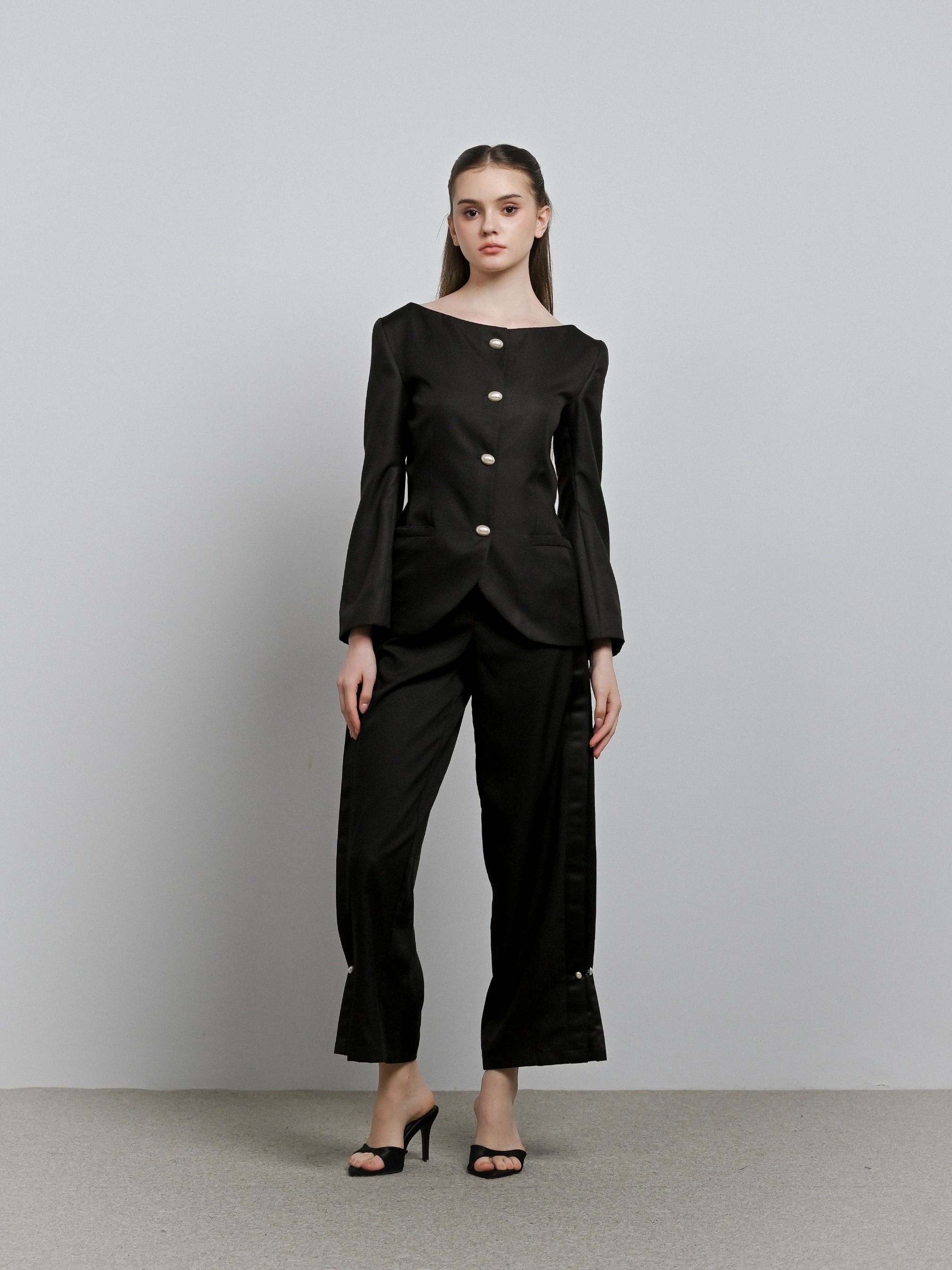 Pearl Pearl Straight Pants with Pleats