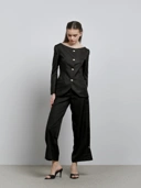 House Code Boat Neck Tailored Waist Jacket