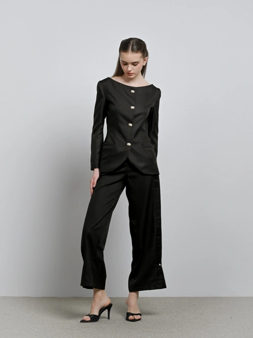House Code Boat Neck Tailored Waist Jacket