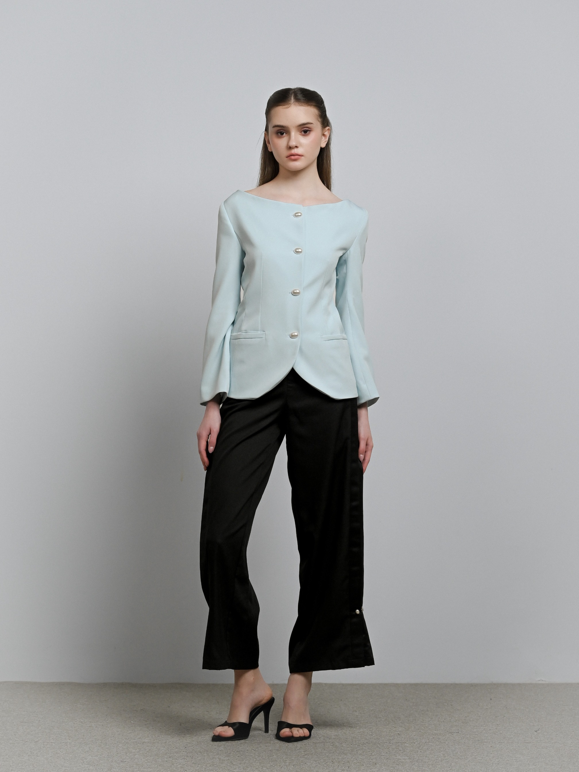 Pearl Pearl Straight Pants with Pleats