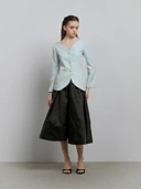 House Code Curve Neck Tailored Waist Jacket