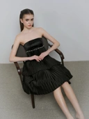 Pearl Pearl Pleated Taffeta Tier Dress