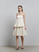 Pearl Pearl Pleated Taffeta Tier Dress