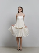 Pearl Pearl Pleated Taffeta Tier Dress