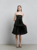 Pearl Pearl Pleated Taffeta Tier Dress