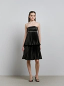 Pearl Pearl Pleated Taffeta Tier Dress