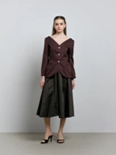 House Code Curve Neck Tailored Waist Jacket