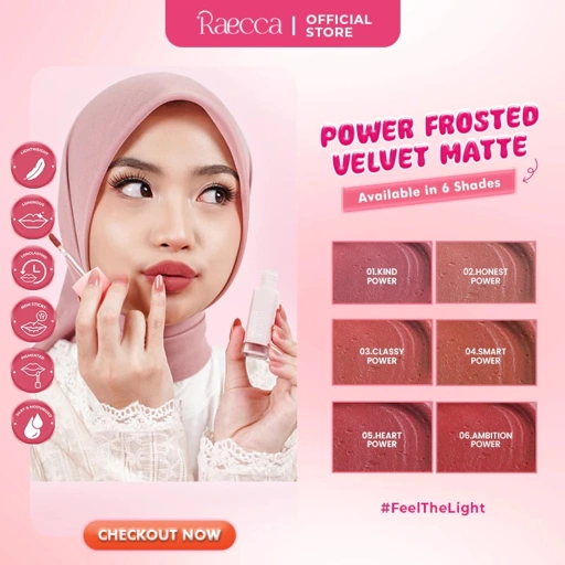 Image of Raecca Power Frosted Velvet Matte - Lipvelvet Pigmented Efek Blurring Awet Cover Bibir Gelap