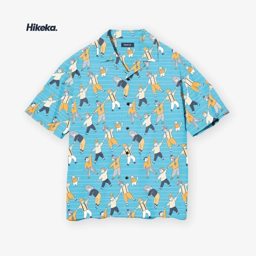 Image of Kemeja Open Collar Lengan Pendek - Solidarity Blue