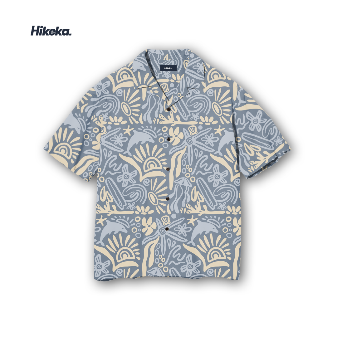 Kemeja Open Collar Lengan Pendek - Sea Tribal