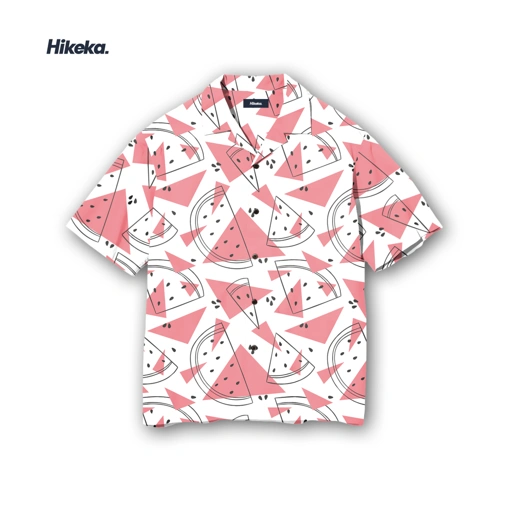Image of Kemeja Open Collar Lengan Pendek - Watermelon Triangle