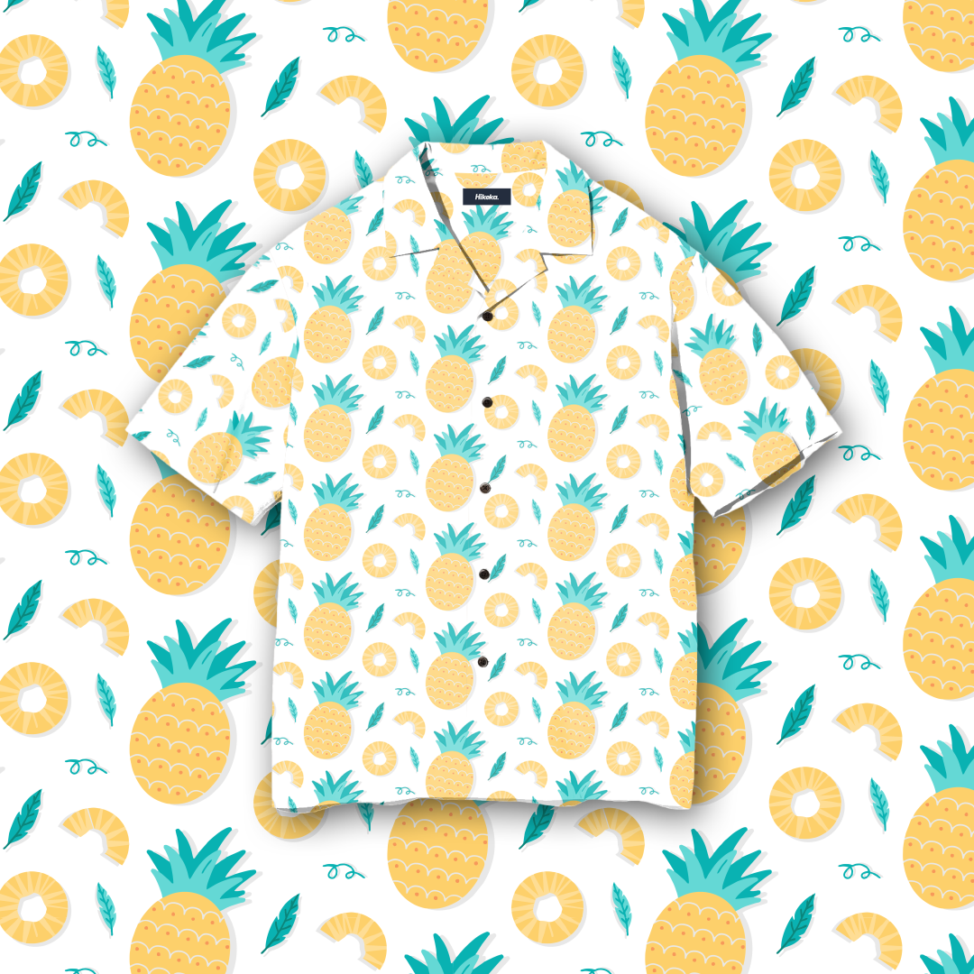 Kemeja Open Collar Lengan Pendek - Fresh Pineapple