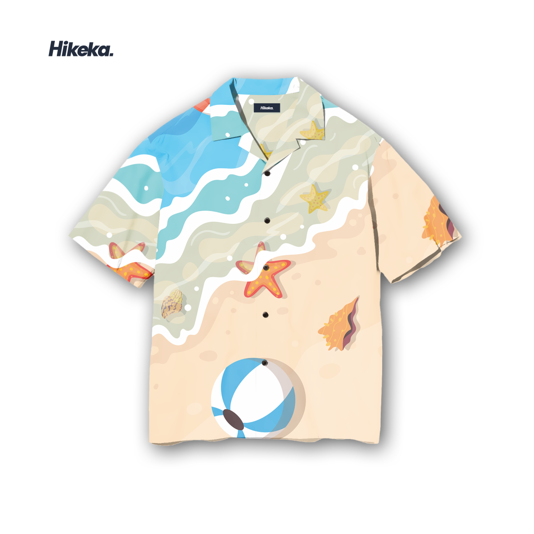 Kemeja Open Collar Lengan Pendek - Beach Sauna