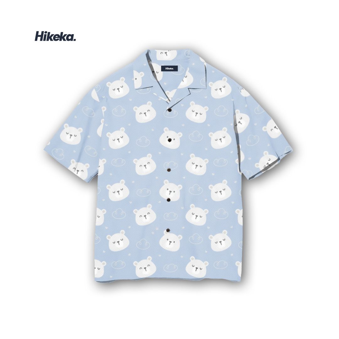 Kemeja Open Collar Lengan Pendek - Cute Bears