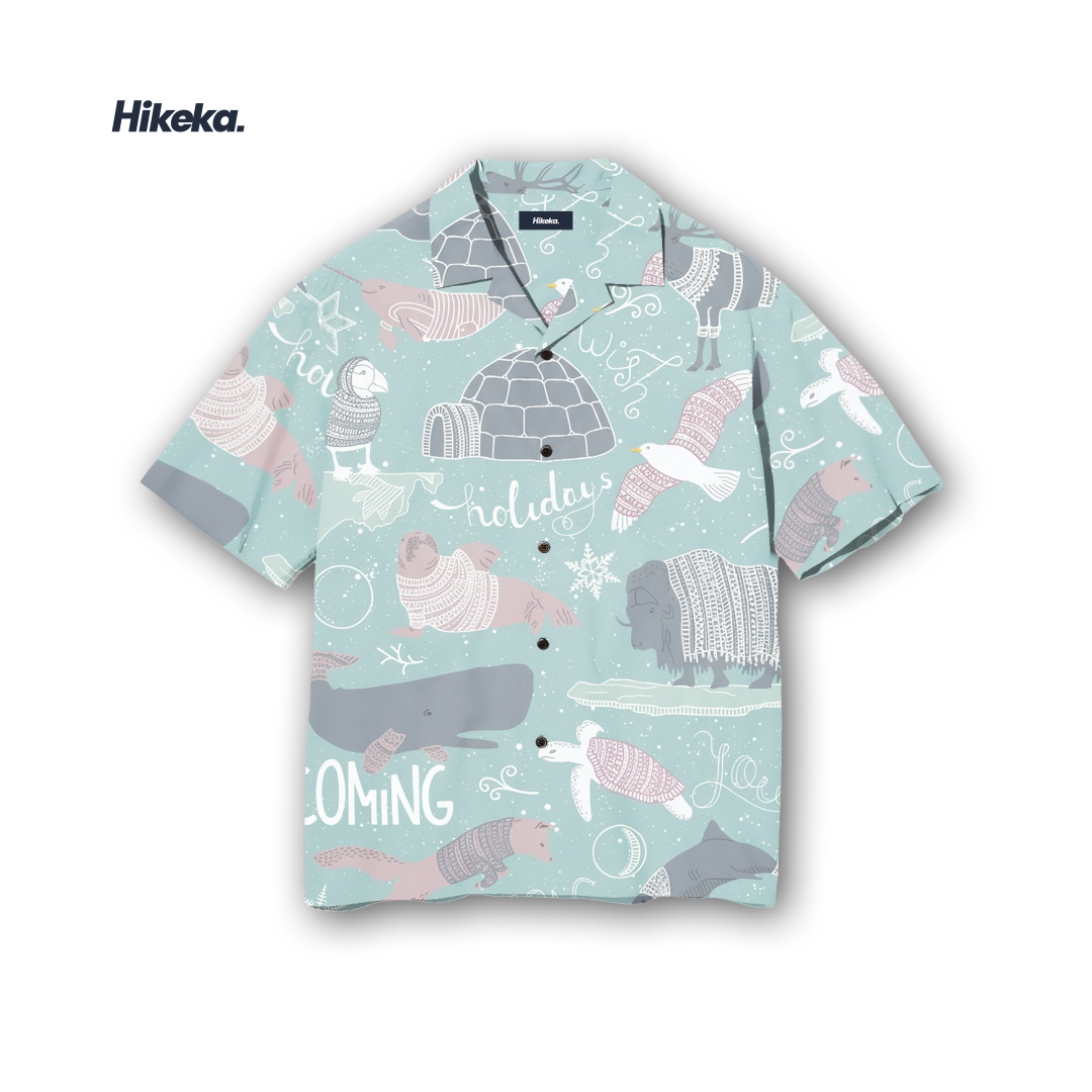 Kemeja Open Collar Lengan Pendek - Arctic Holidays