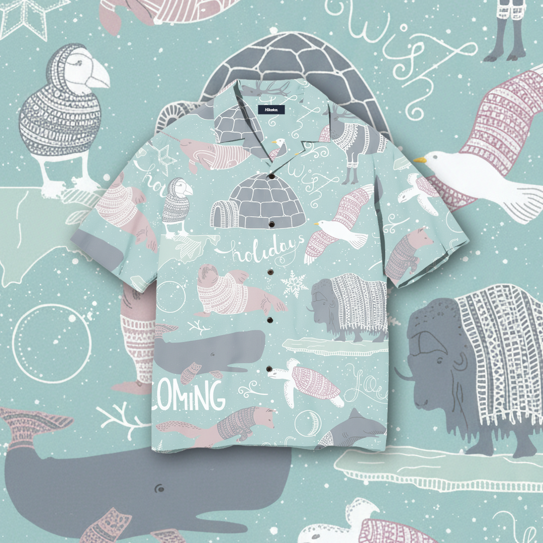 Kemeja Open Collar Lengan Pendek - Arctic Holidays