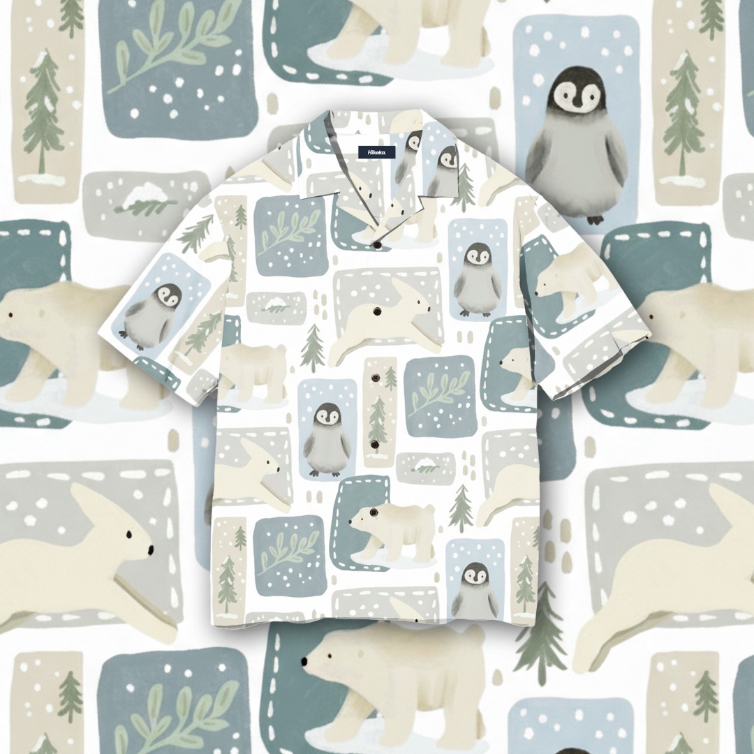 Kemeja Open Collar Lengan Pendek - Arctic Cuts