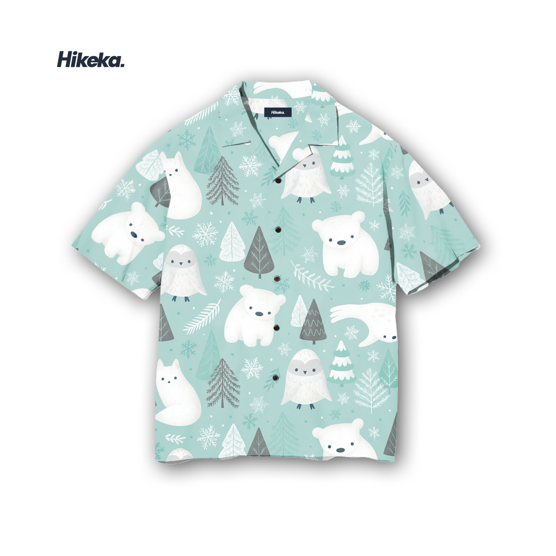 Kemeja Open Collar Lengan Pendek - Arctic Animals