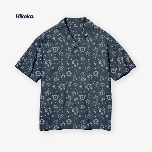 Image of Kemeja Open Collar Lengan Pendek - Vacation Icon